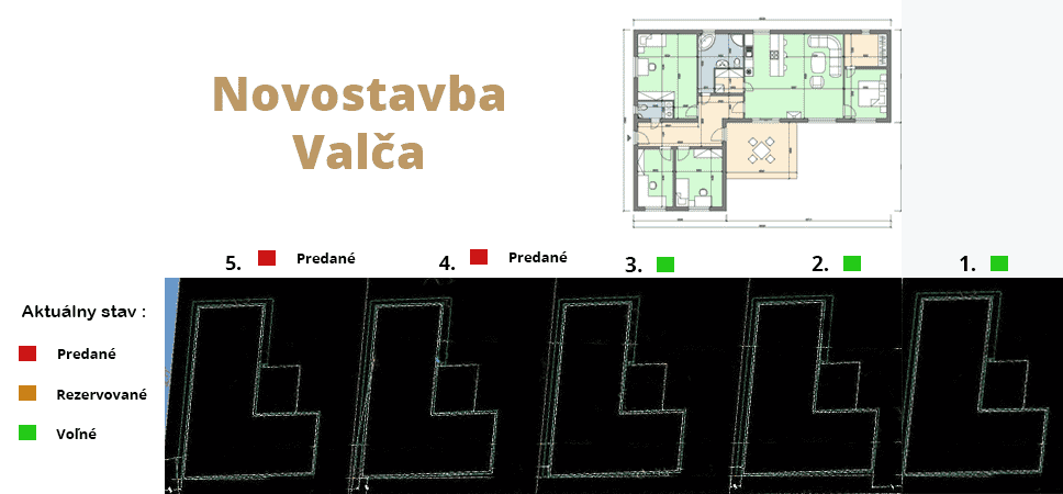 5 rodinných domov v uzavretom areáli, Valča. Pozemok 565 m2. - kopia - 5