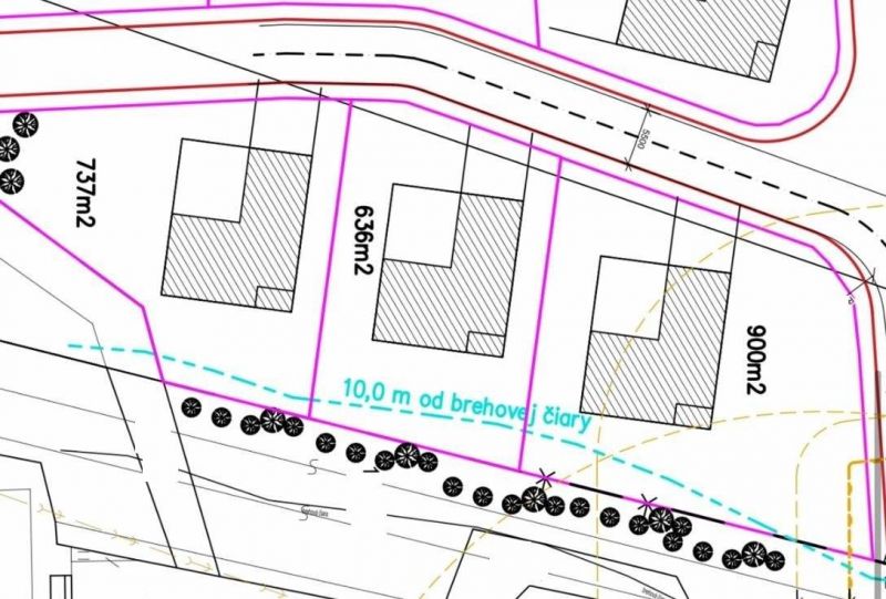 Stavebné pozemky 636 m2, 737 m2, 900 m2, Turčianska Štiavnička. - 1